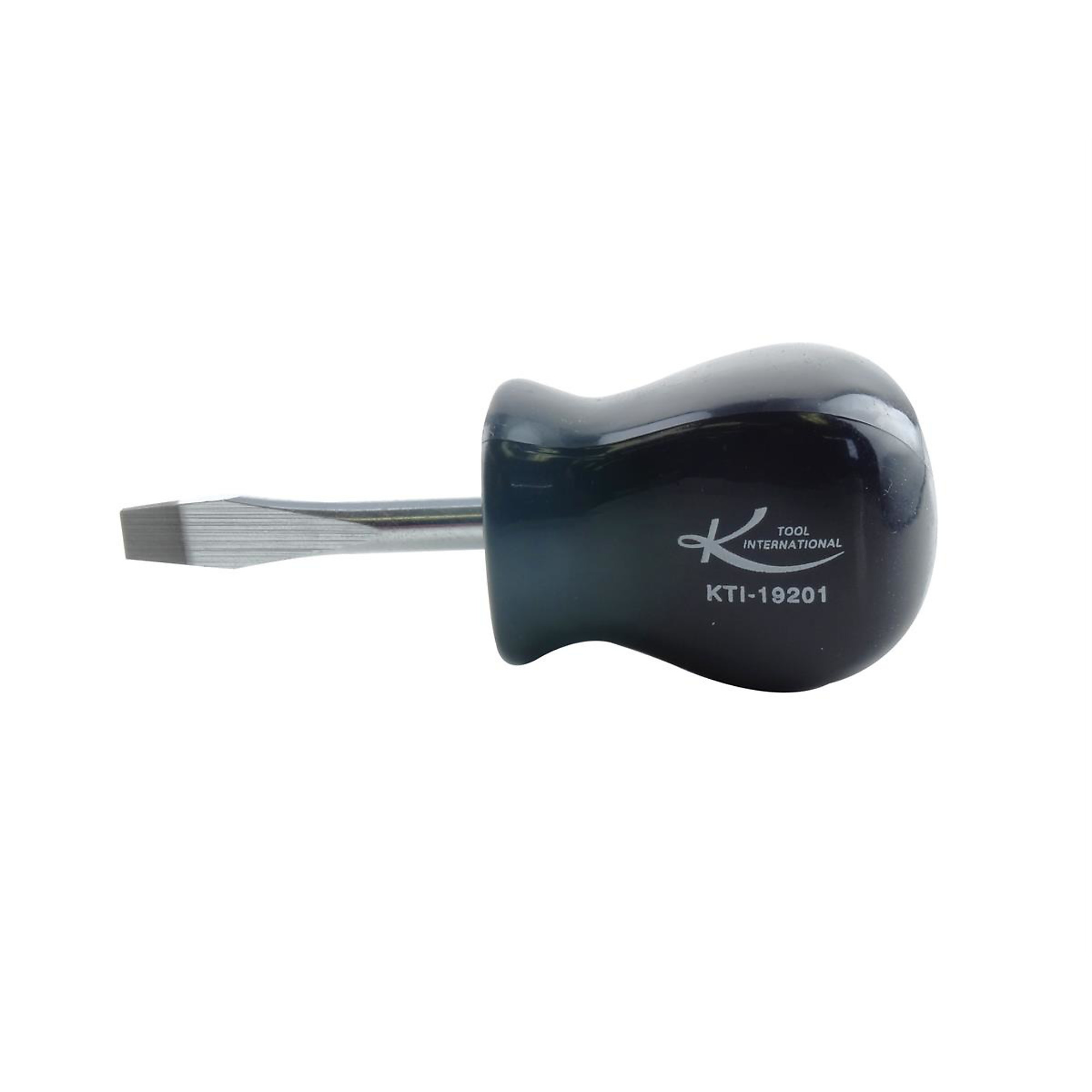 K Tool International Stubby Slotted Screwdriver — Chrome Vanadium Blade, Hex Bolsters, Model# KTI19201